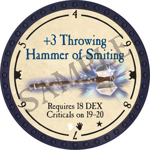 +3 Throwing Hammer of Smiting - 2018 (Blue) - C148