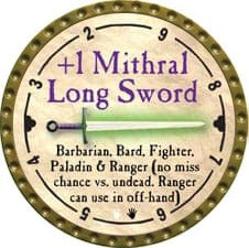 +1 Mithral Long Sword - 2008 (Gold) - C117