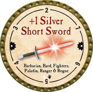 +1 Silver Short Sword - 2013 (Gold) - R