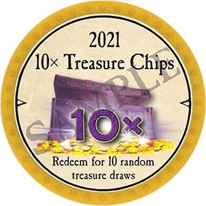 10x Treasure Chips - 2021 (Dark Yellow) - Unusable - C26