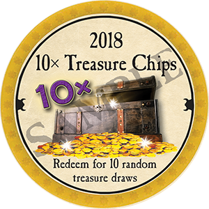 10x Treasure Chips - 2018 (Dark Yellow) - T