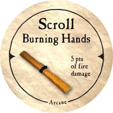 Scroll Burning Hands - 2005b (Wooden) - C37