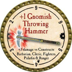 +1 Gnomish Throwing Hammer - 2013 (Gold) - C195