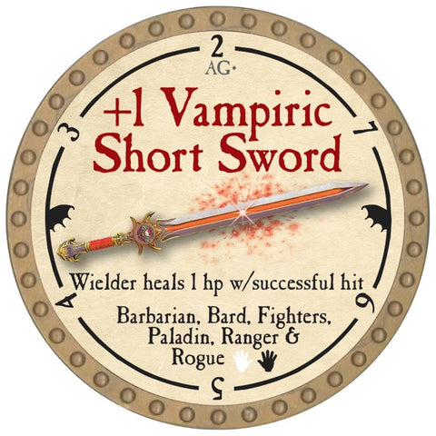 +1 Vampiric Short Sword - 2026 (Gold) - R