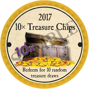 10x Treasure Chips - 2017 (Dark Yellow) - Unusable - C139