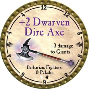 +2 Dwarven Dire Axe - 2012 (Gold) - C007