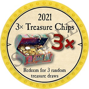 3x Treasure Chips - 2021 (Yellow) - Unusable - C134