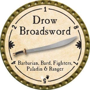 Drow Broadsword - 2015 (Gold) - C165