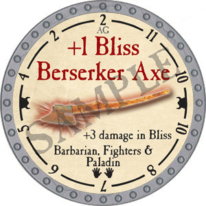 +1 Bliss Berserker Axe - 2018 (Platinum) - C37