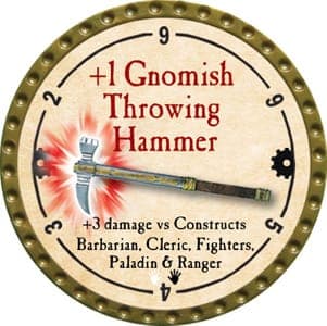 +1 Gnomish Throwing Hammer - 2013 (Gold) - R