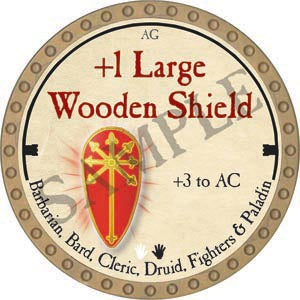 +1 Large Wooden Shield - 2020 (Gold) - C10