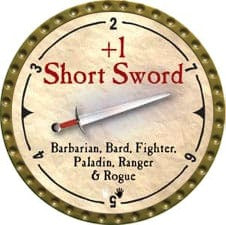 +1 Short Sword - 2007 (Gold)