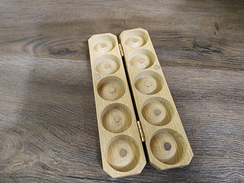 Medium Clamshell Token Holder - Light Limba Wood (10 Tokens)