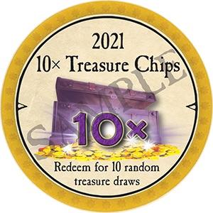 10x Treasure Chips - 2021 (Dark Yellow) - C26
