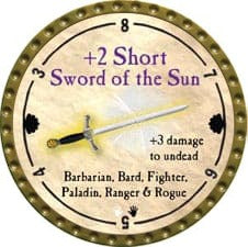 +2 Short Sword of the Sun - 2011 (Gold) - C117