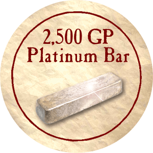 2,500 GP Platinum Bar (Gold) - Unusable - C66