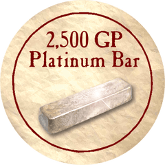 2,500 GP Platinum Bar (Gold) - Unusable - C66