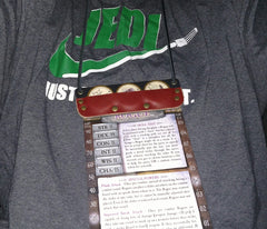 Three Token Leather Lanyard with Character Card Clip by Lunk the Rogue