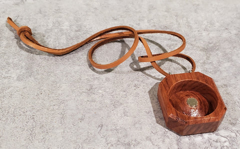 Medallion Token Holder - Padauk Wood with Leather Necklace (1 Token)