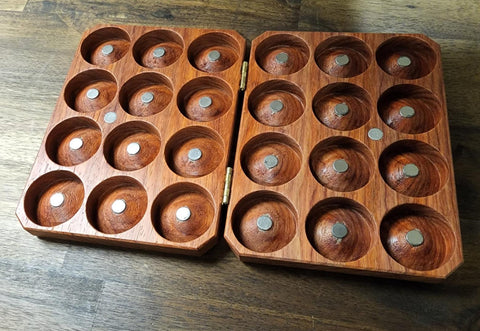 Large Clamshell Token Holder - Padauk Wood (24 Tokens)