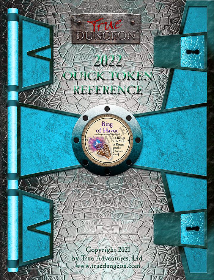 Free Digital Copy - True Dungeon Quick Token Reference 2022
