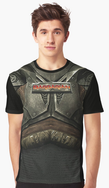Dungeon Adventure Graphic T-Shirt: Barbarian