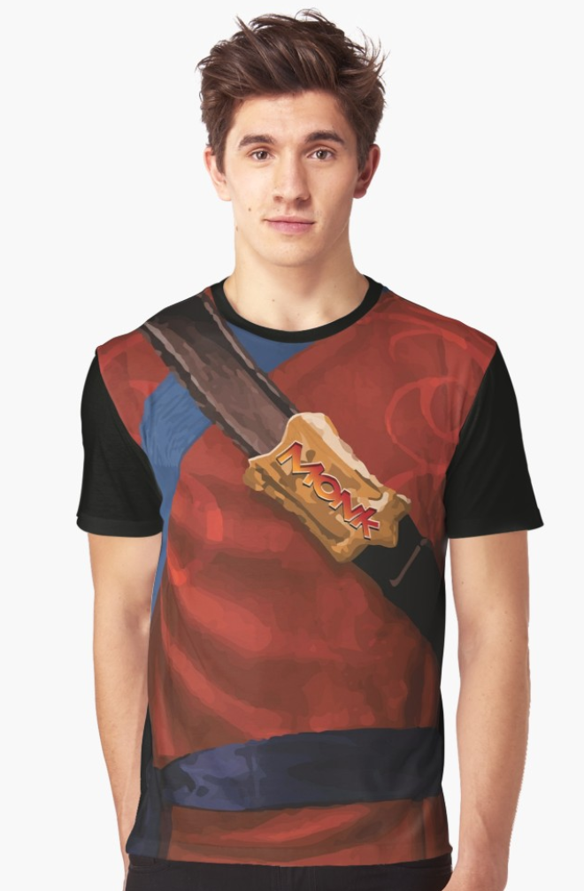 Dungeon Adventure Graphic T-Shirt: Monk