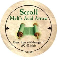 Scroll Melf’s Acid Arrow - 2005b (Wooden)