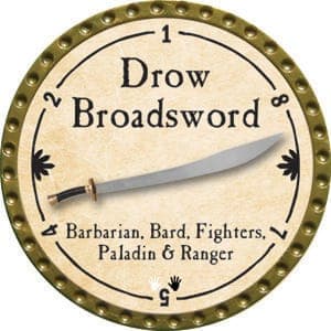 Drow Broadsword - 2015 (Gold)