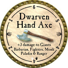 Dwarven Hand Axe - 2012 (Gold)