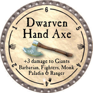 Dwarven Hand Axe - 2012 (Platinum) - C37