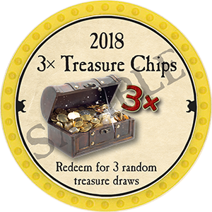 3x Treasure Chips - 2018 (Yellow) - T